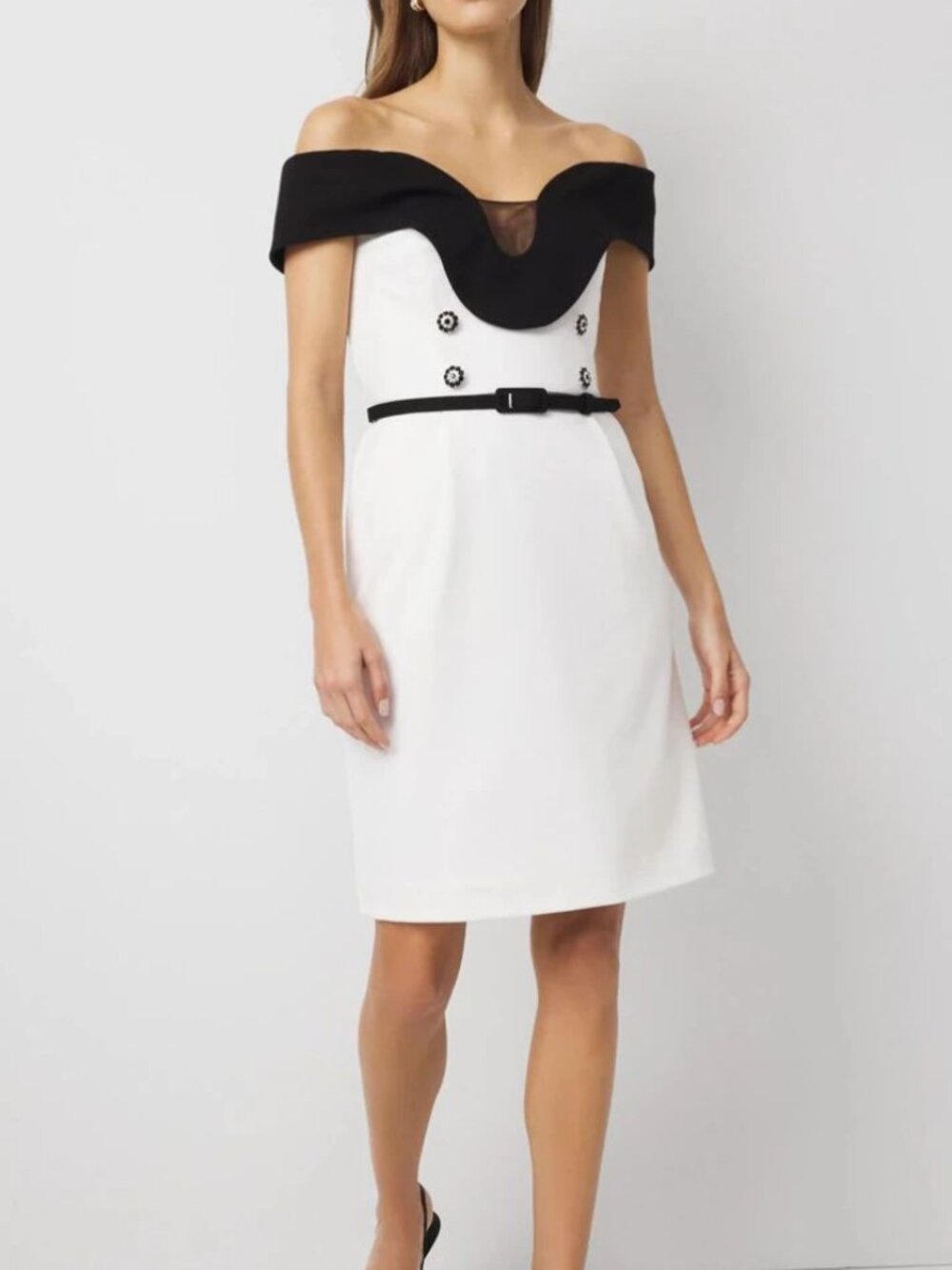 nwt WHITE HOUSE BLACK MARKET tuxedo colorblock blazer dress 0